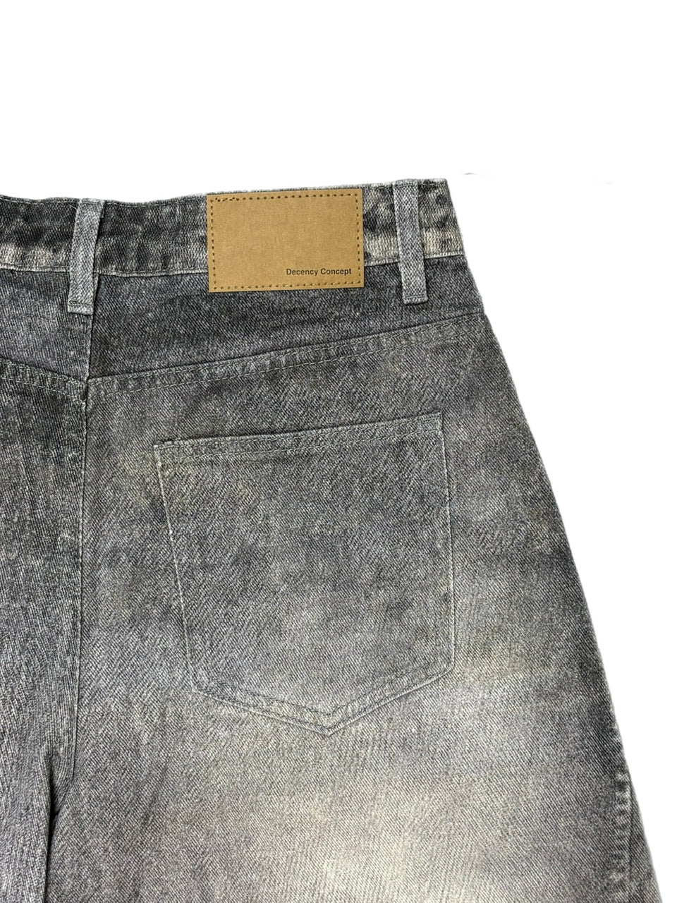 国際配送【Never mind the XU】3D print curve denim pants