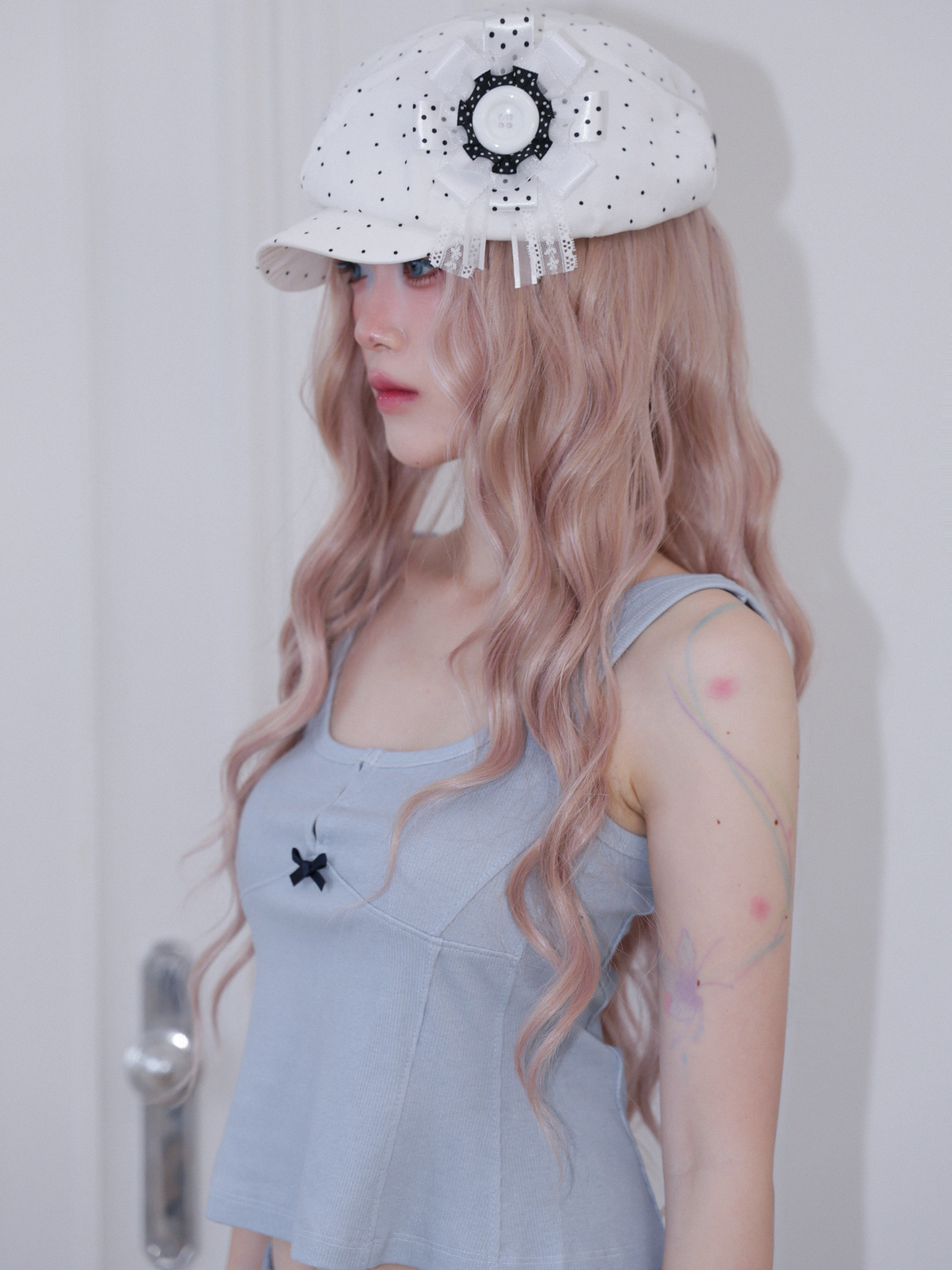 【CHERRYQUIRI】Soft Punk Rosette Newsboy Cap