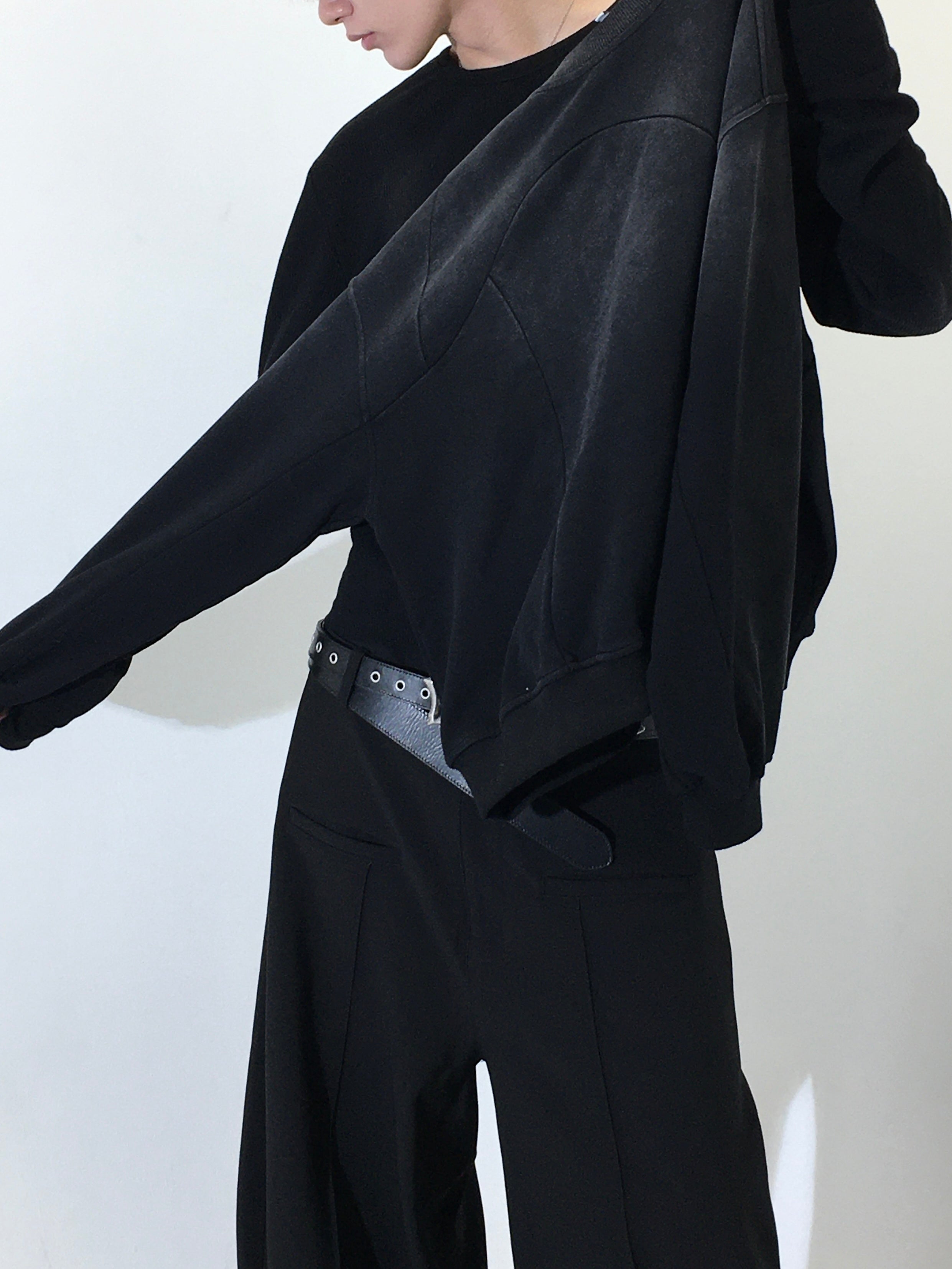 【CHIKASHITSU PLUS HIGH】Fade panel sweat shirt