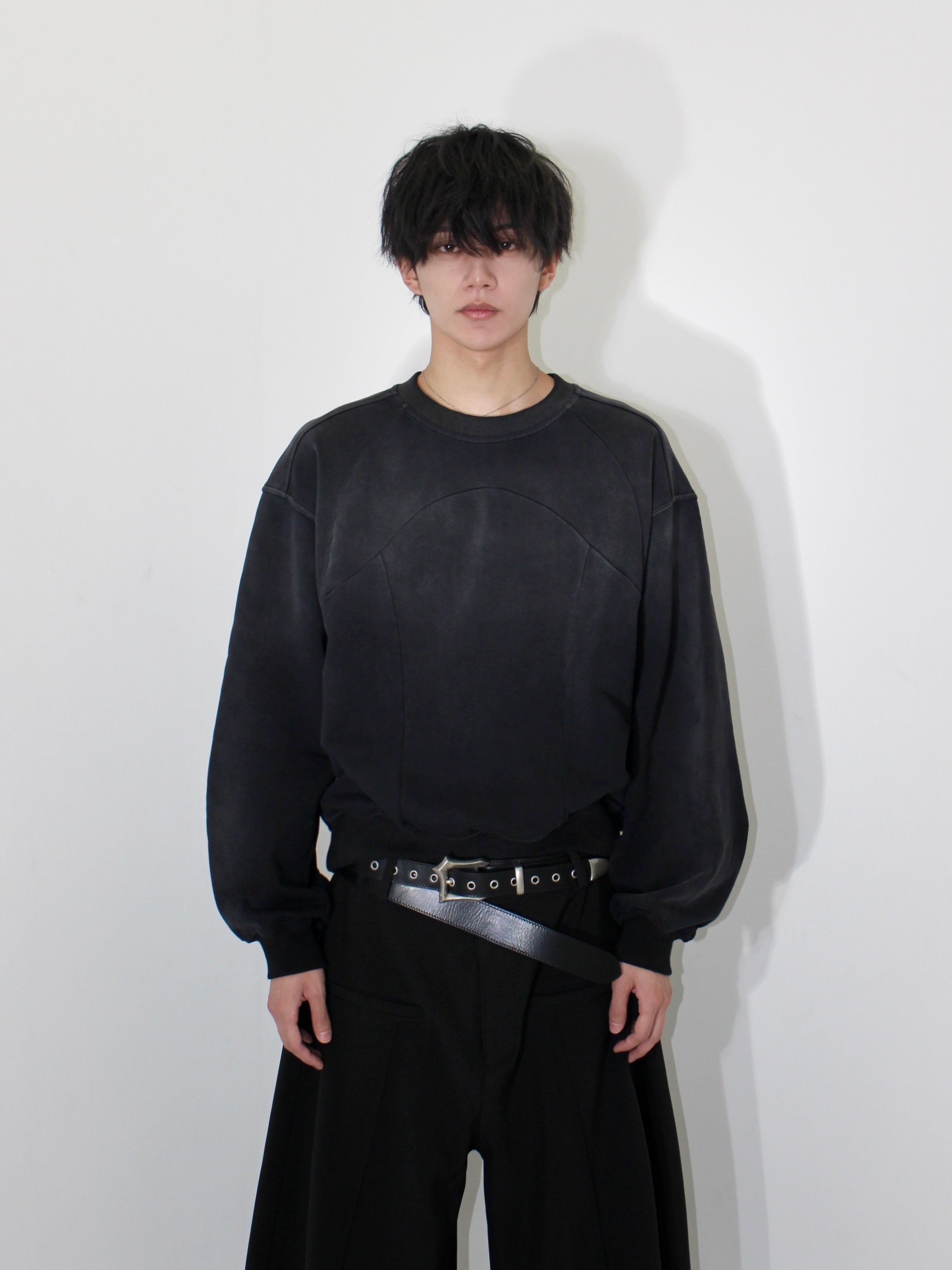 【CHIKASHITSU PLUS HIGH】Fade panel sweat shirt
