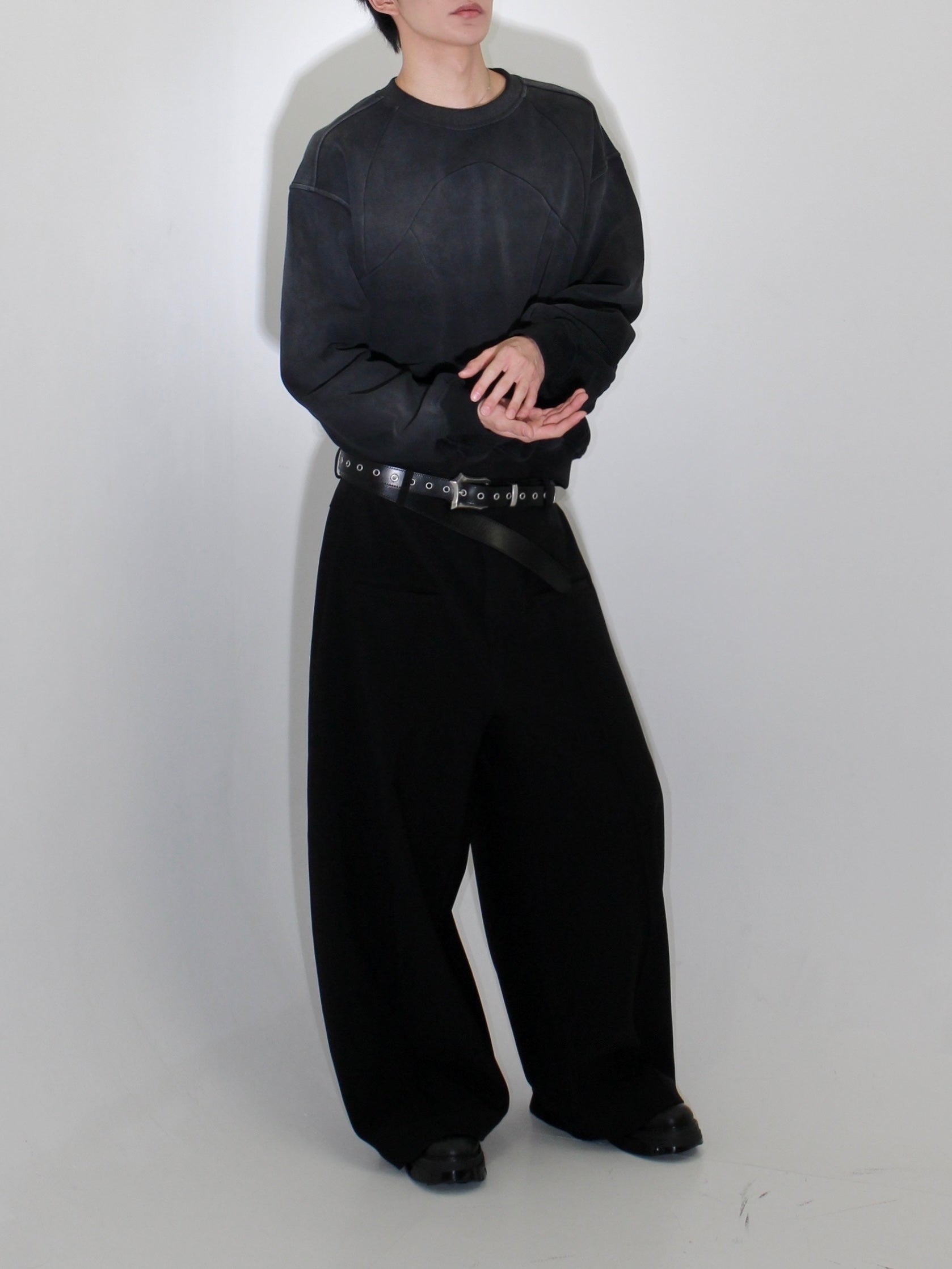 【CHIKASHITSU PLUS HIGH】Fade panel sweat shirt