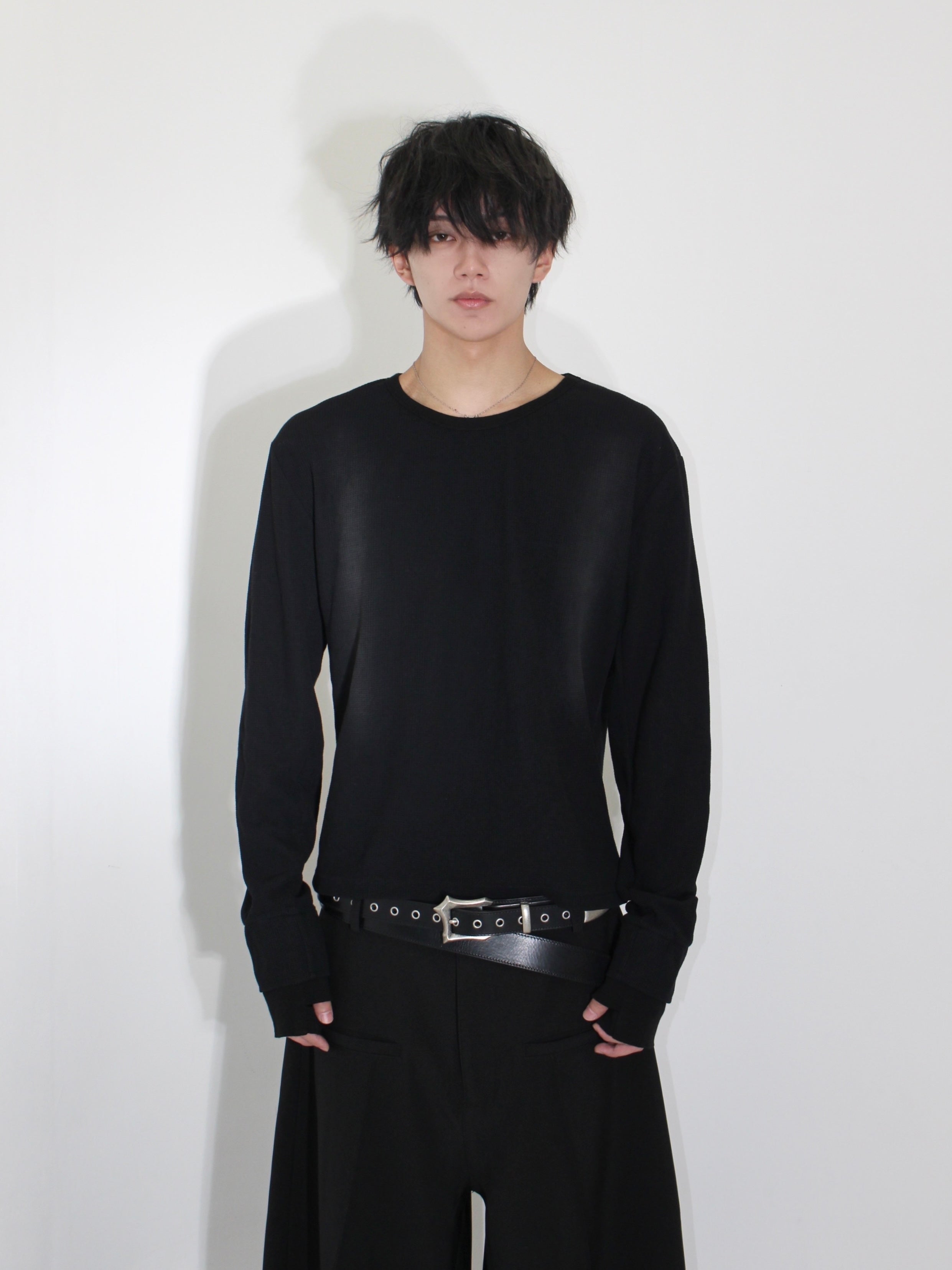 【CHIKASHITSU PLUS HIGH】Rust waffle thermal long tee