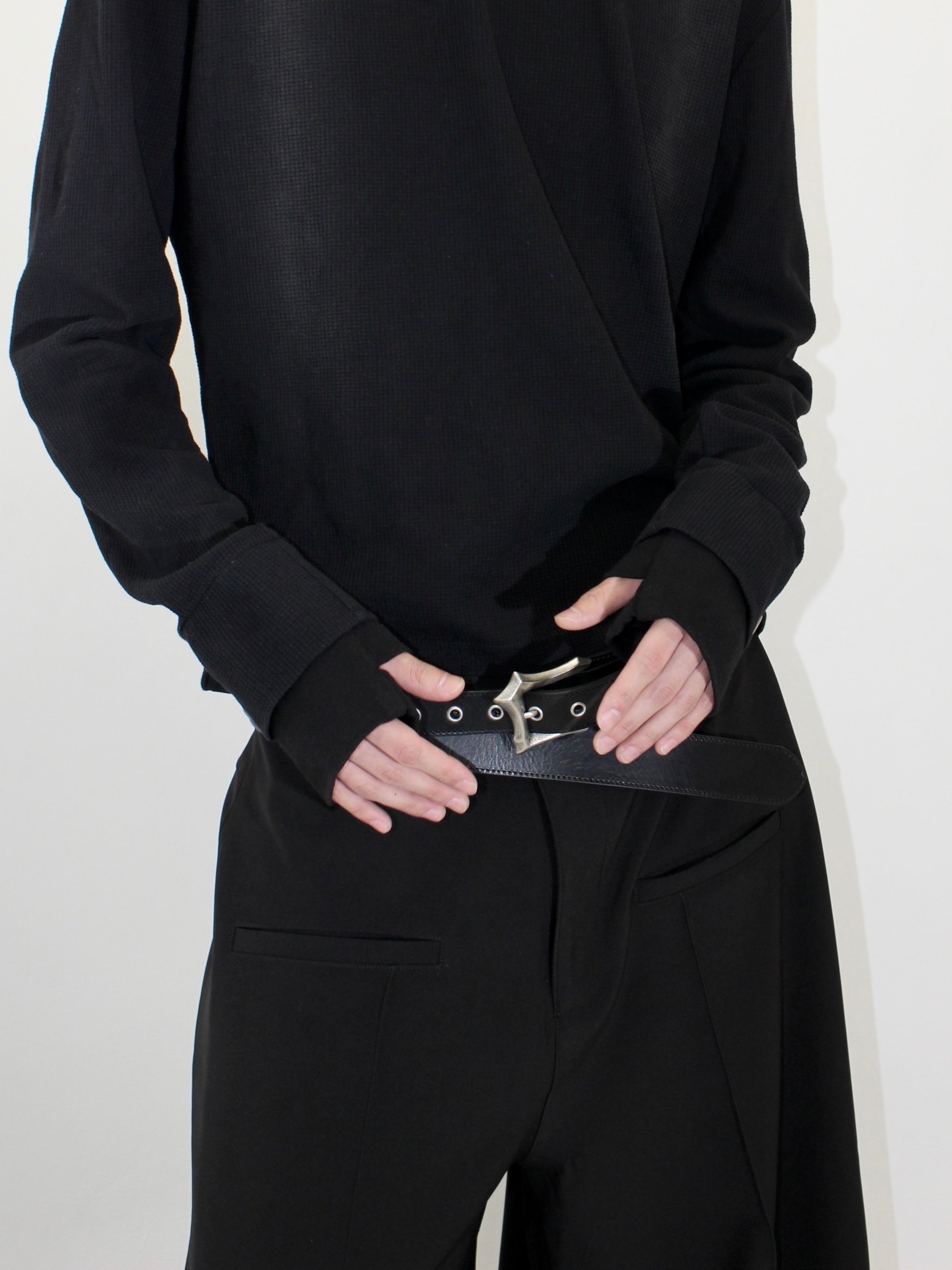 【CHIKASHITSU PLUS HIGH】Rust waffle thermal long tee