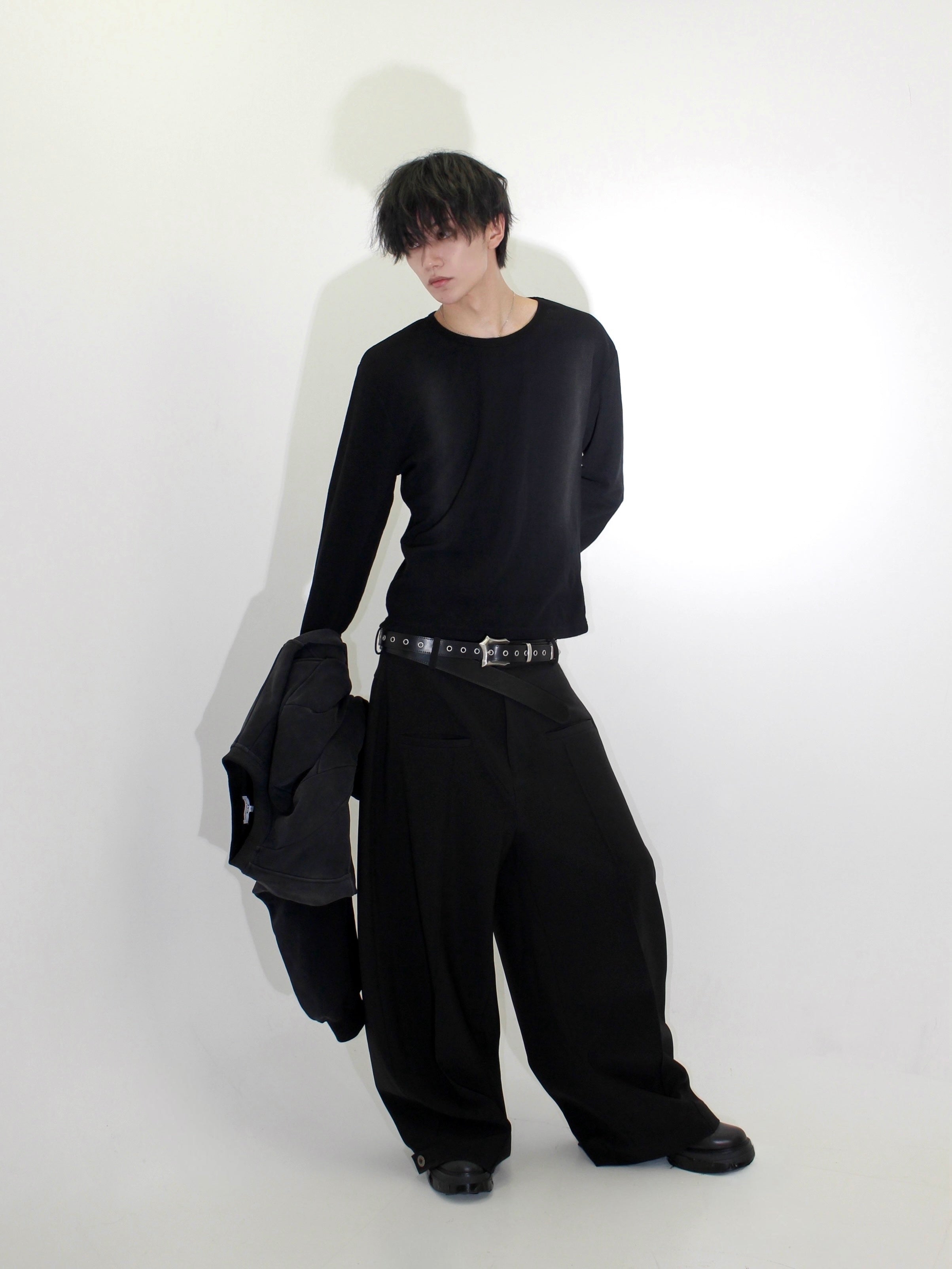 【CHIKASHITSU PLUS HIGH】Rust waffle thermal long tee