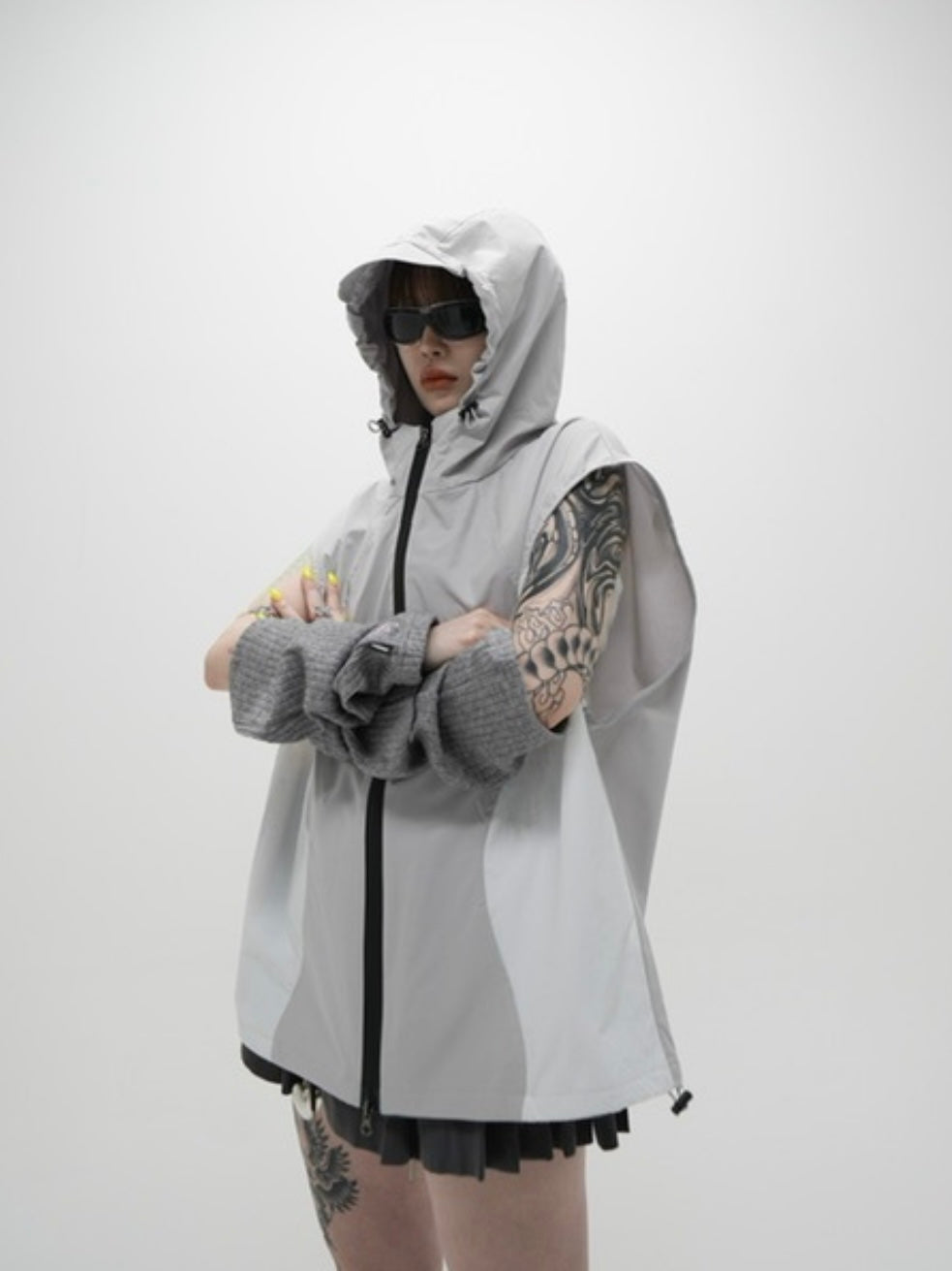 受注制【Never mind the XU】sleeveless zip up hoodie (3color)