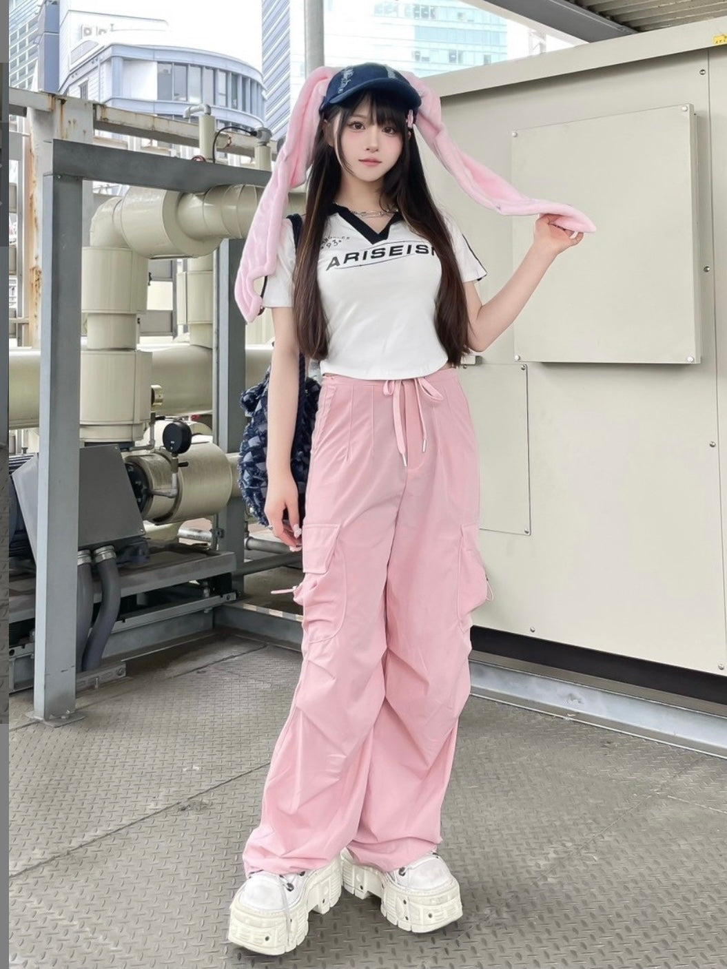 受注制【Never mind the XU】string cargo pants 2 (3color)