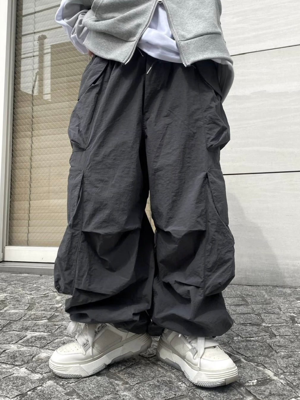 受注制【Never mind the XU】pocket wide cargo pants (2color)
