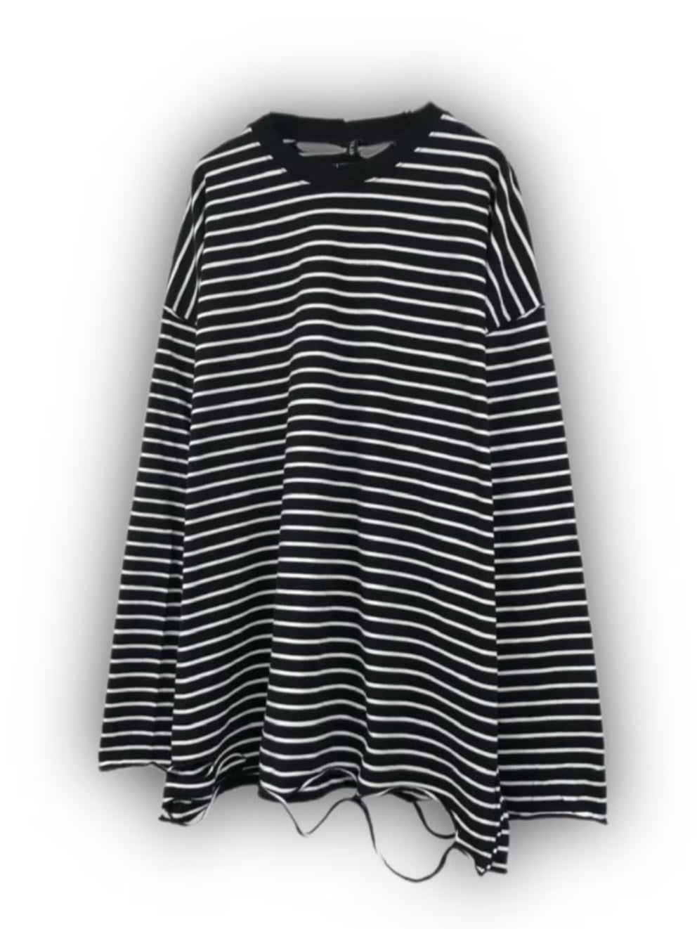 受注制【Never mind the XU】stripe damage long sleeve tee / 【ネバーマインドザエックスユー】ストライプダメージ長袖Ｔシャツ
