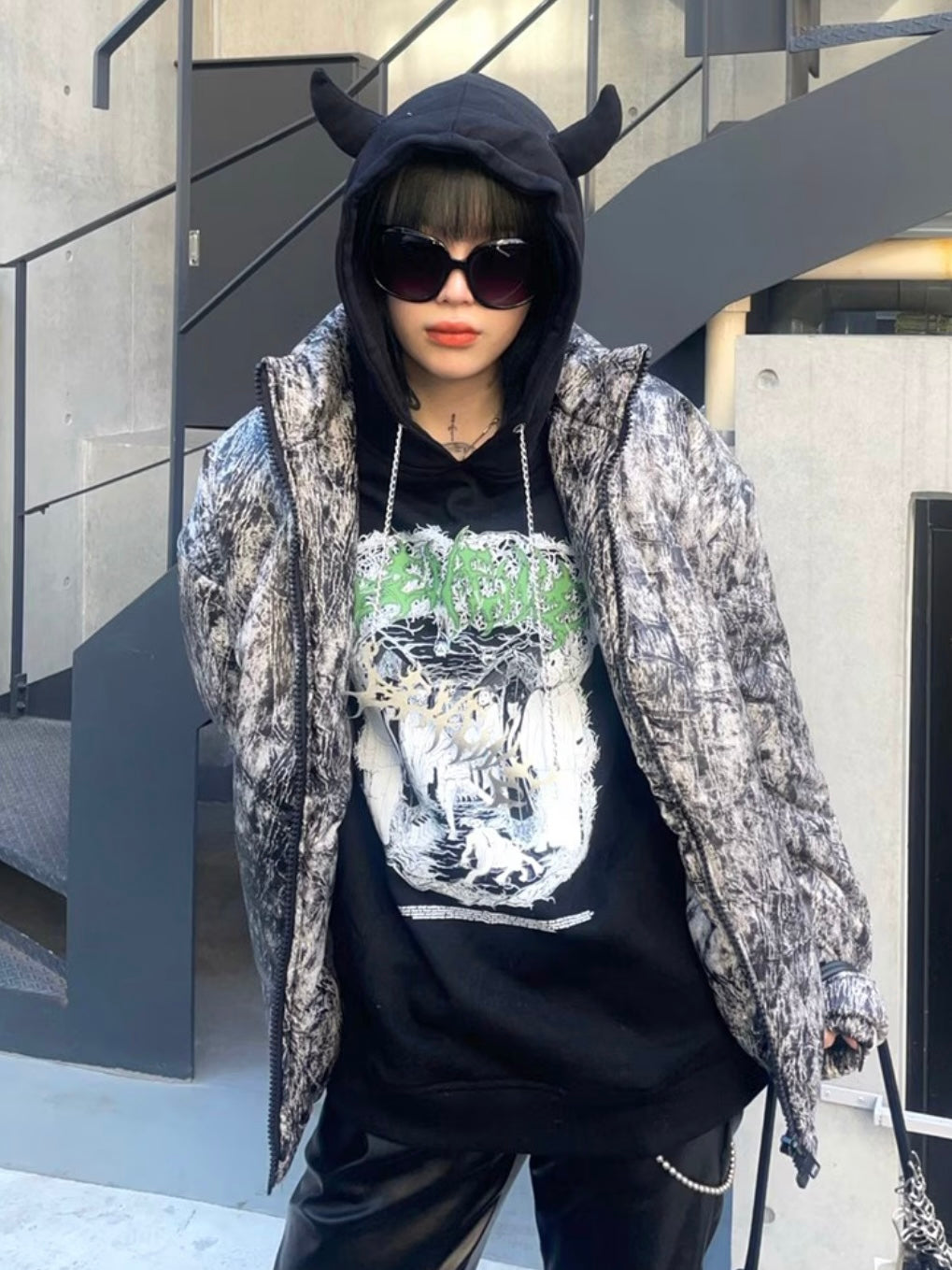 受注制【Never mind the XU】digital padding jacket (2color)