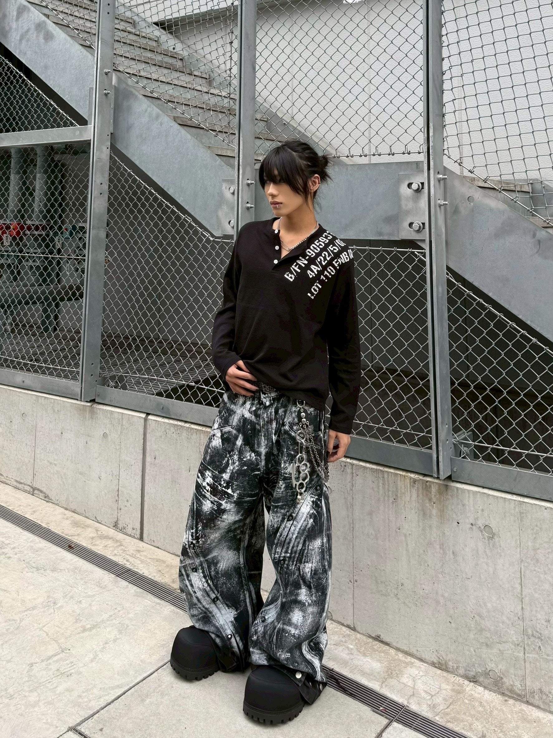 受注制【Never mind the XU】waffle henry long sleeve (4color)