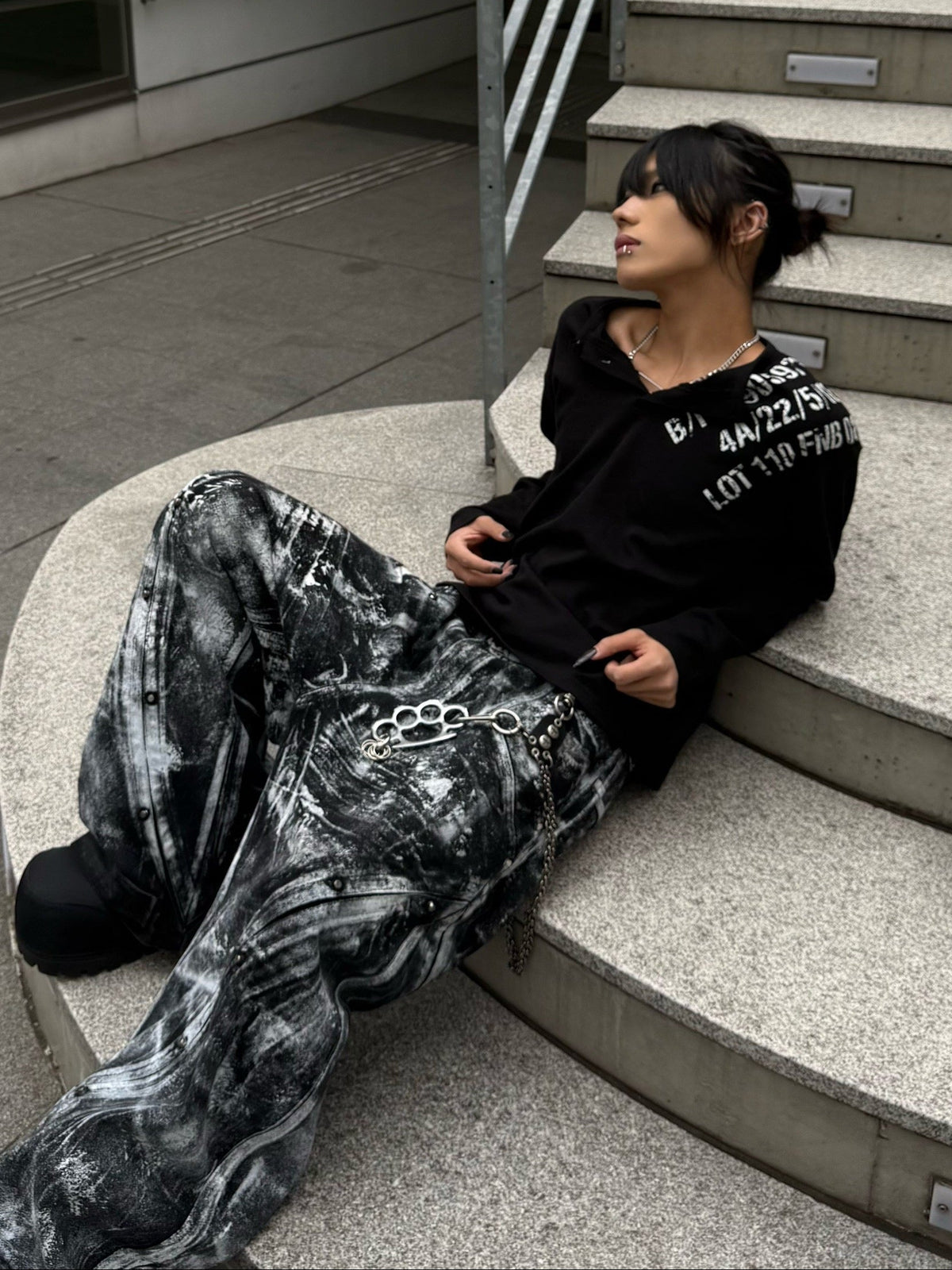 受注制【Never mind the XU】waffle henley long sleeve (4color)