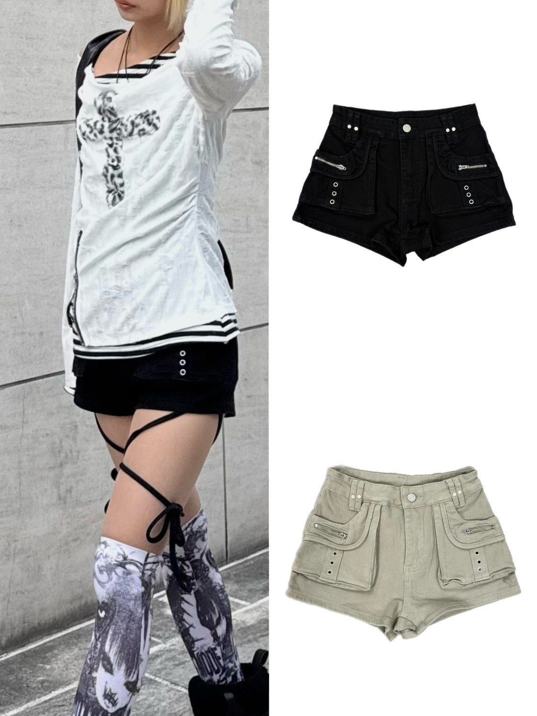 受注制【Never mind the XU】cargo short pants (2color)