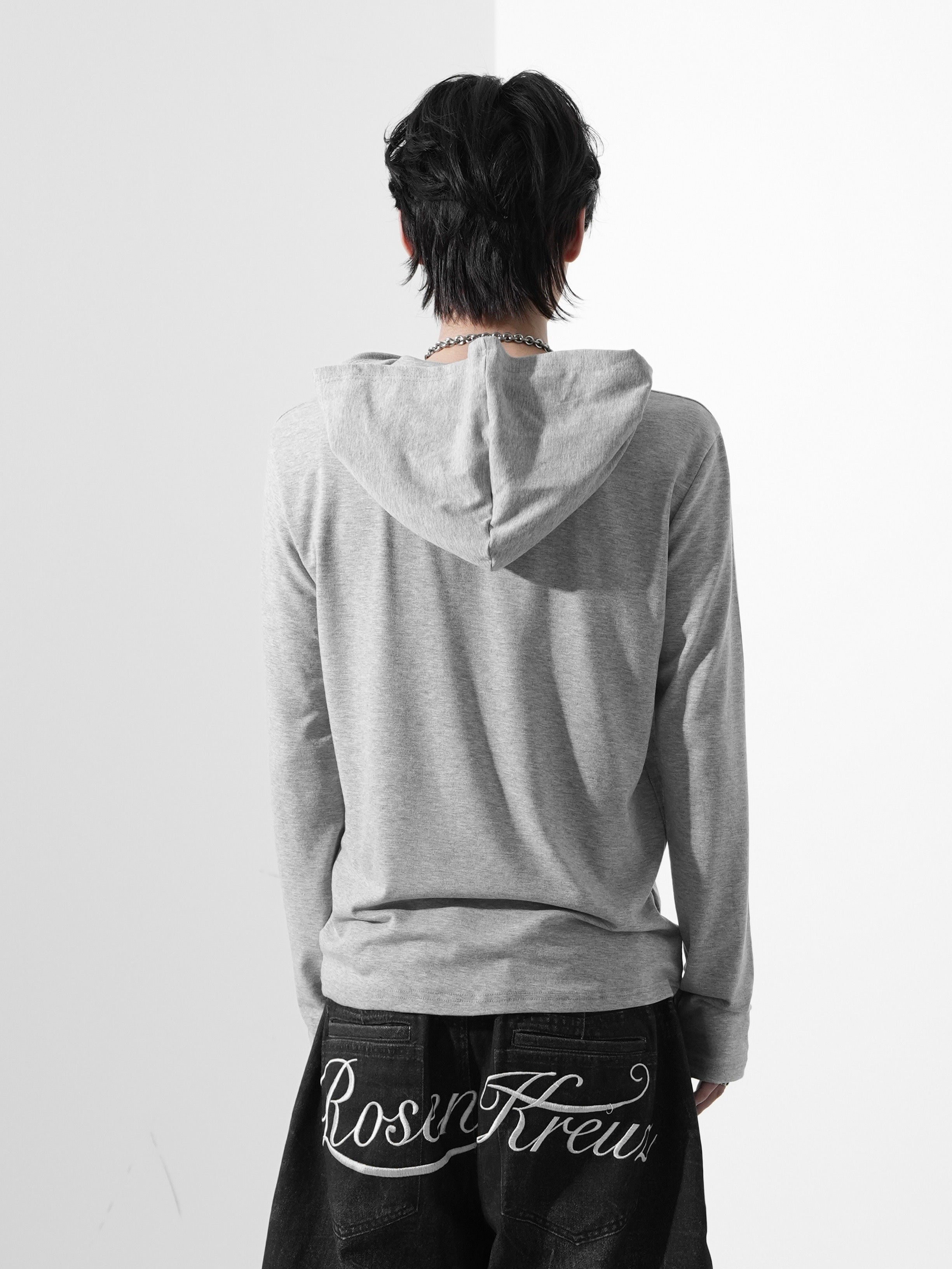 【Rosen Kreuz】SCRIPT LOGO HENLEY HOODIE