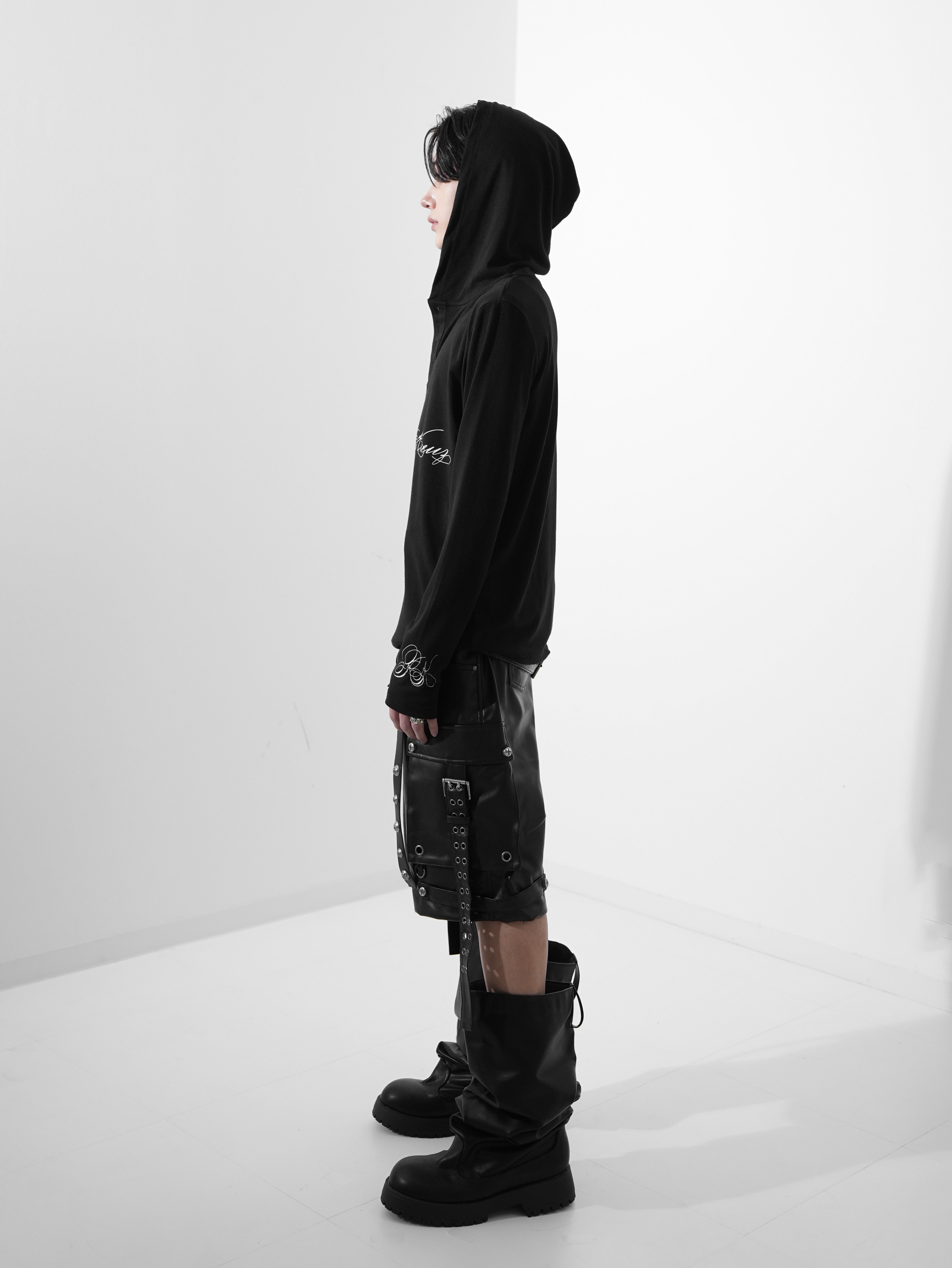 【Rosen Kreuz】SCRIPT LOGO HENLEY HOODIE