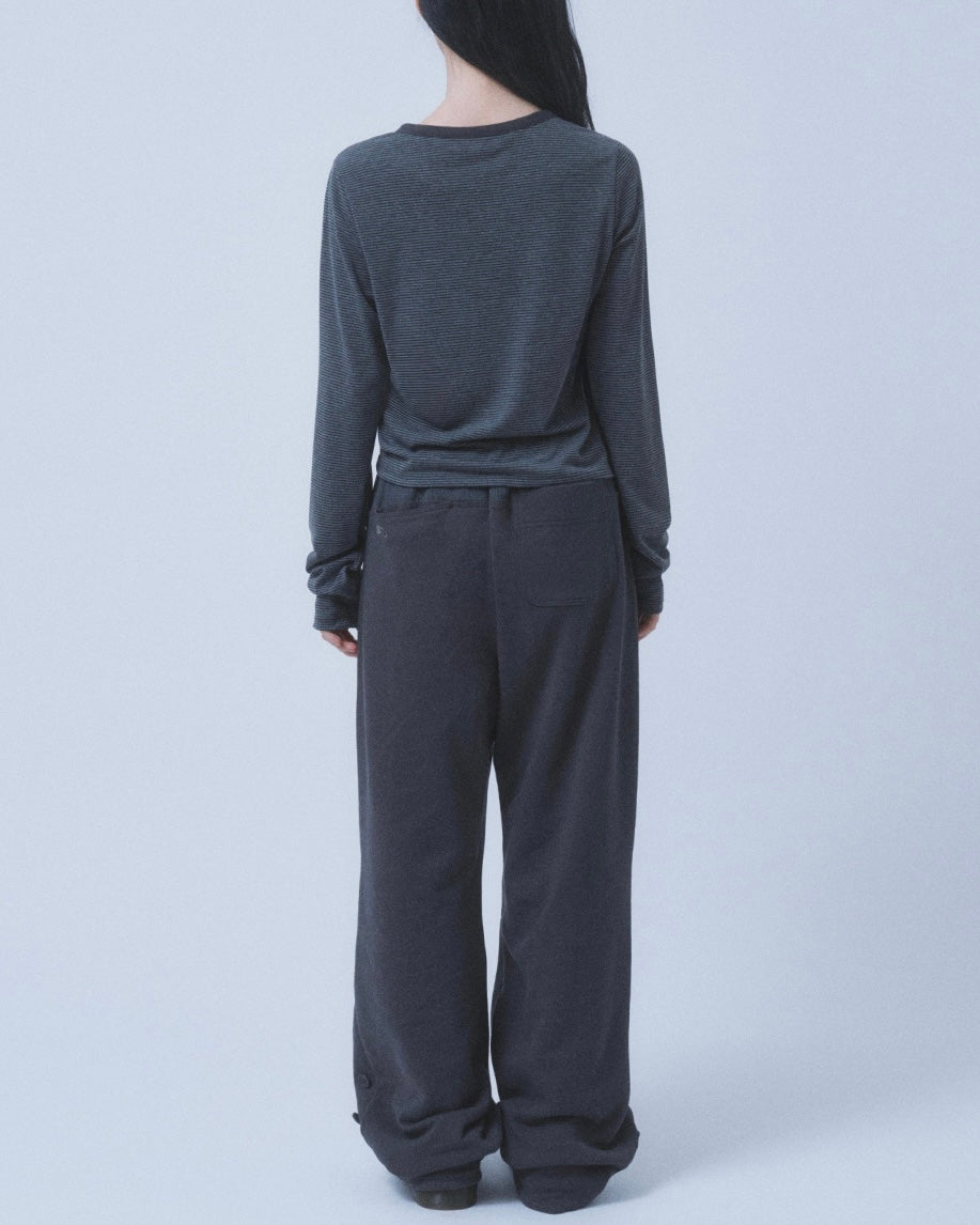 【TUOMIO】STRIPE BUTTONED LONG SLEEVE