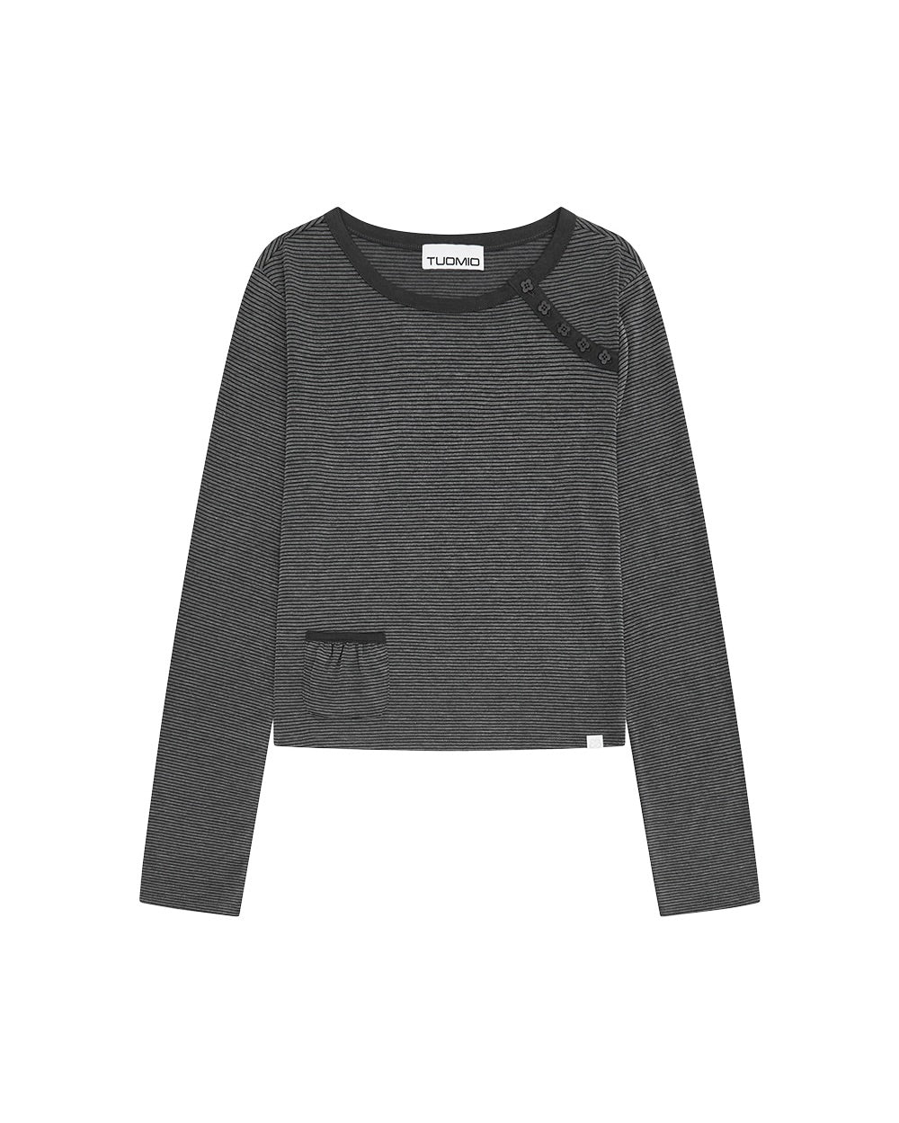 【TUOMIO】STRIPE BUTTONED LONG SLEEVE