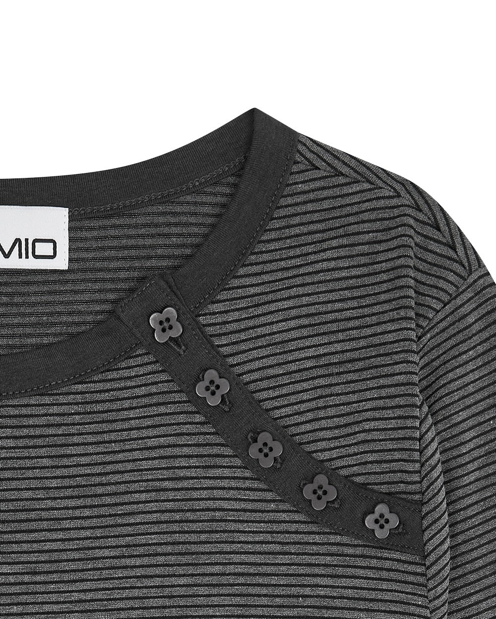 【TUOMIO】STRIPE BUTTONED LONG SLEEVE