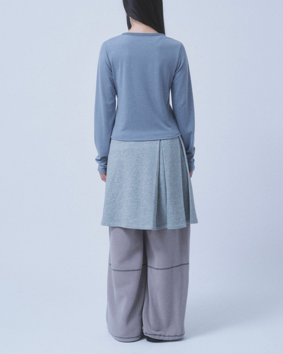 【TUOMIO】STRIPE BUTTONED LONG SLEEVE