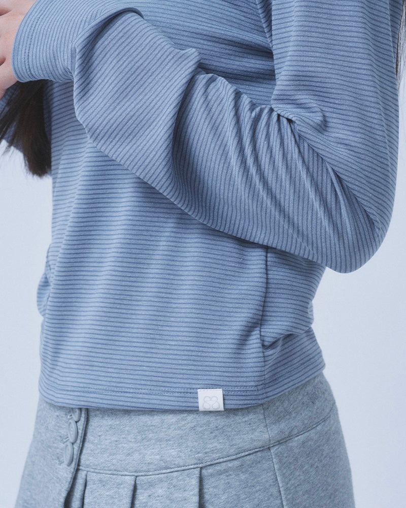 【TUOMIO】STRIPE BUTTONED LONG SLEEVE
