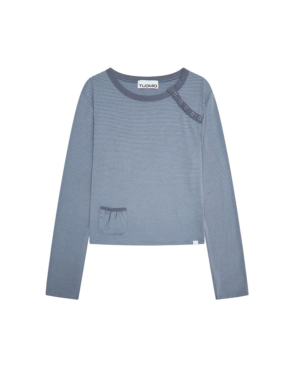 【TUOMIO】STRIPE BUTTONED LONG SLEEVE