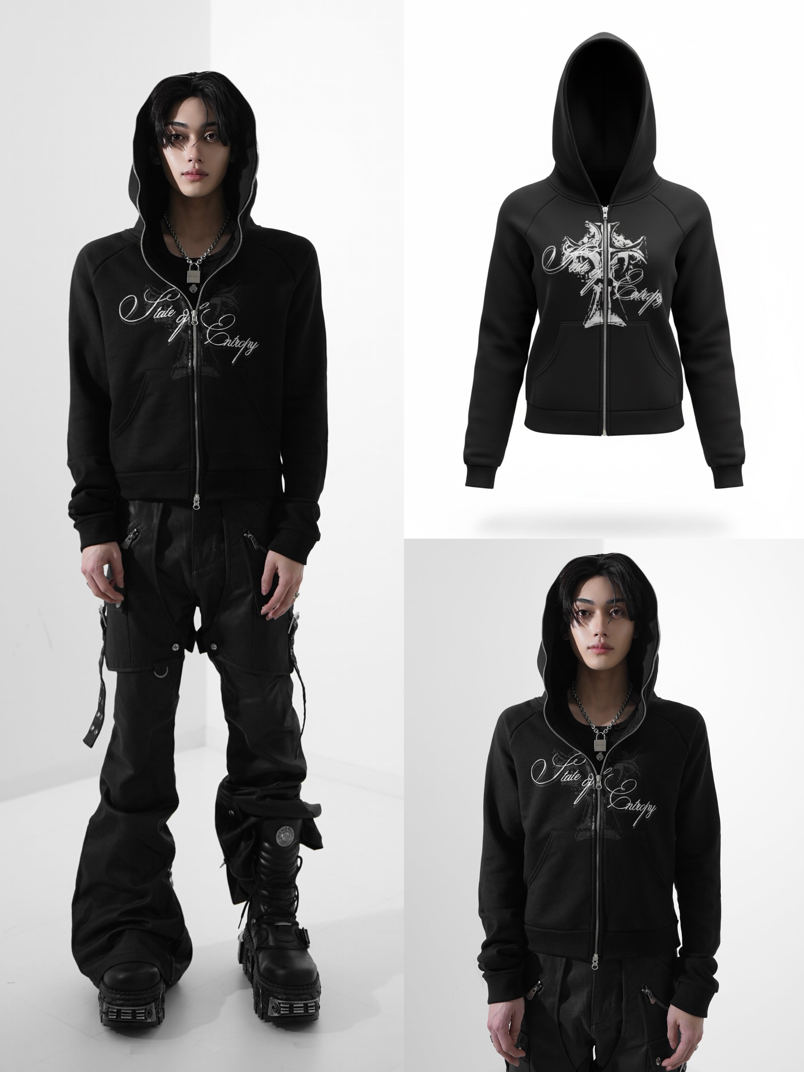 4/1 00:00 発売【Rosen Kreuz】GUILTY CROSS SLIM ZIP UP HOODIE