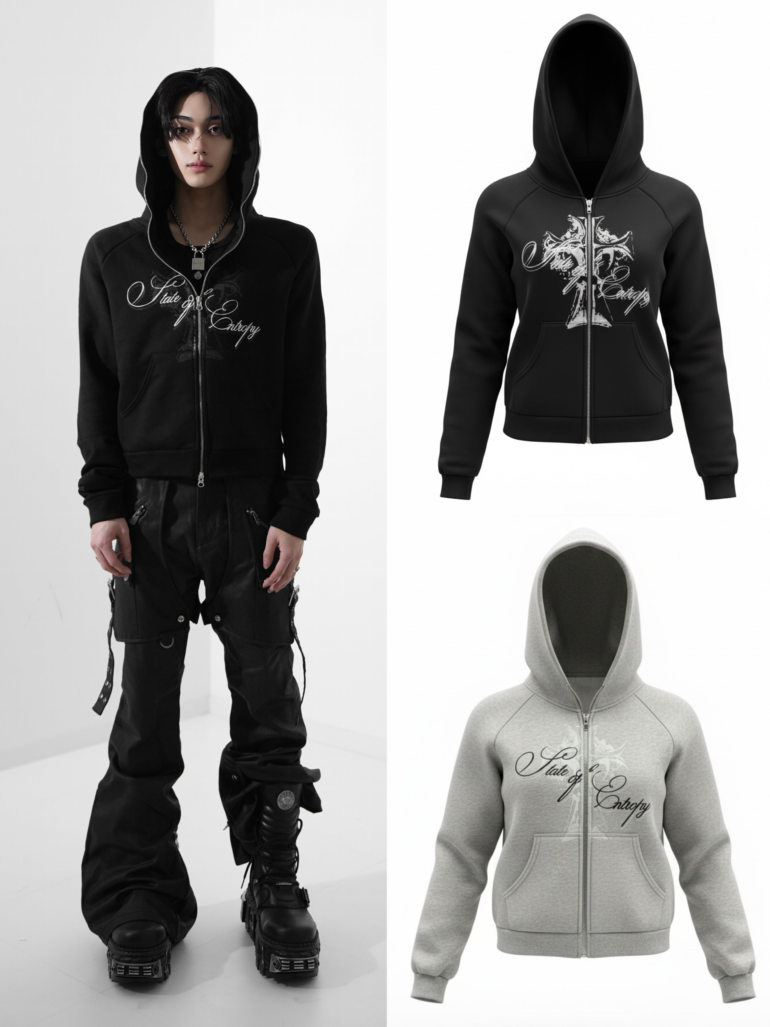 4/1 00:00 発売【Rosen Kreuz】GUILTY CROSS SLIM ZIP UP HOODIE