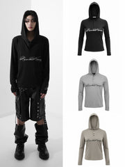 【Rosen Kreuz】SCRIPT LOGO HENLEY HOODIE