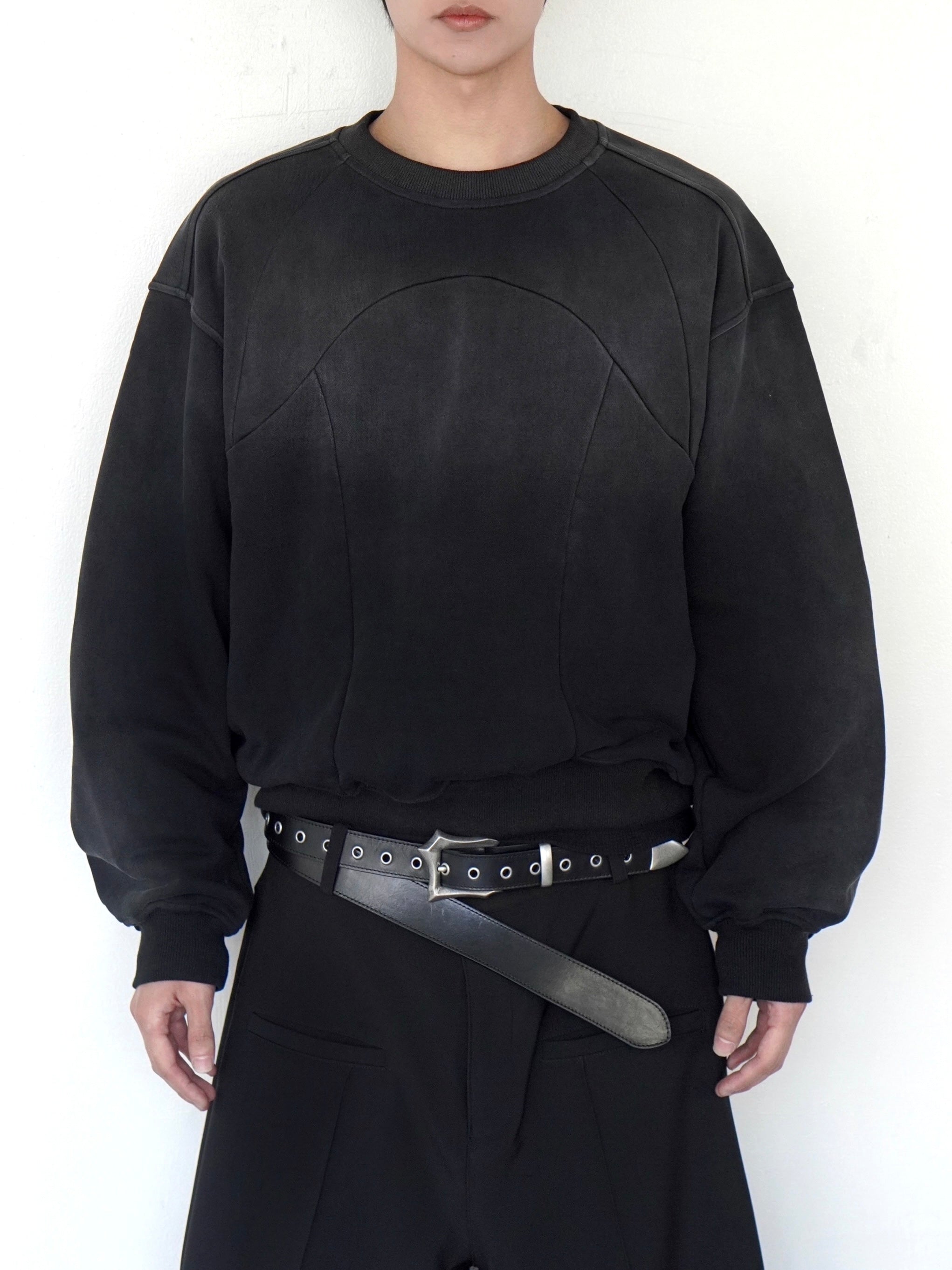 【CHIKASHITSU PLUS HIGH】Fade panel sweat shirt