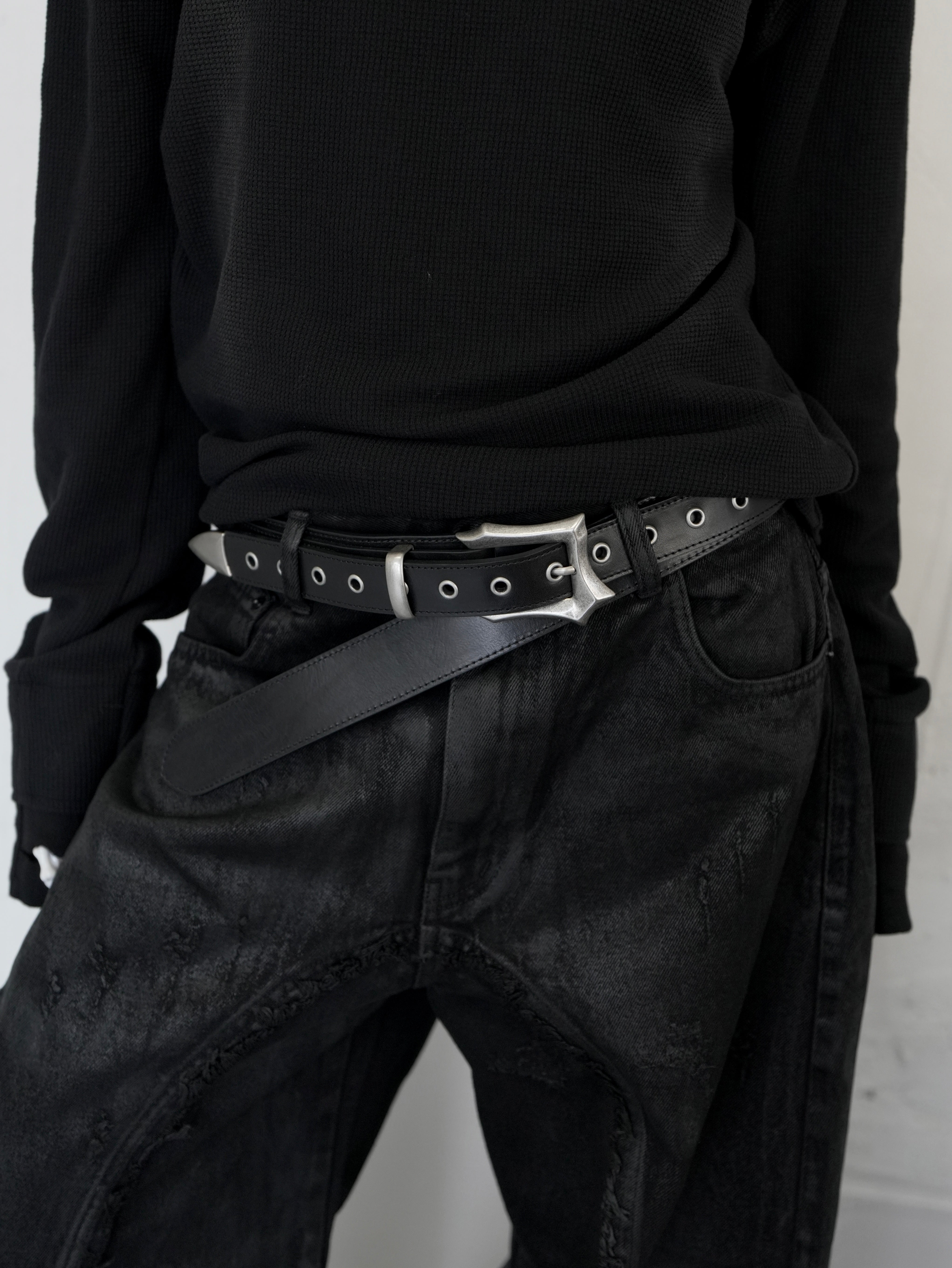 CHIKASHITSU PLUS HIGH】Layered leather eyelet belt – PRESSING WEB SHOP