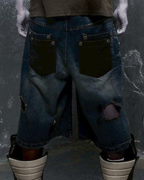 【DEVIL KIM】BURN DAMAGE DENIM SHORTS