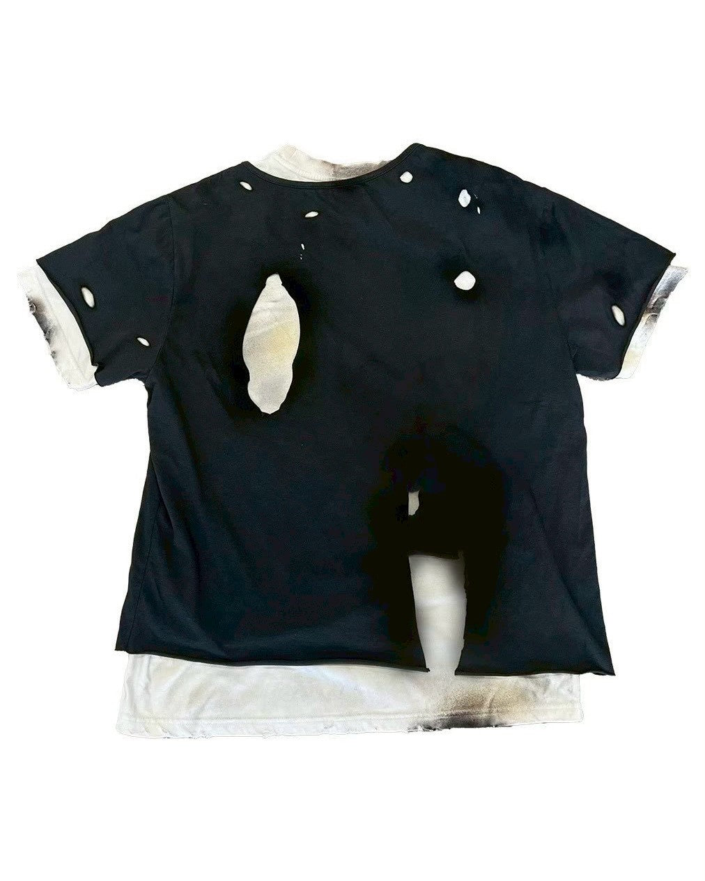 【DEVIL KIM】LAYERED BURNT T-SHIRT