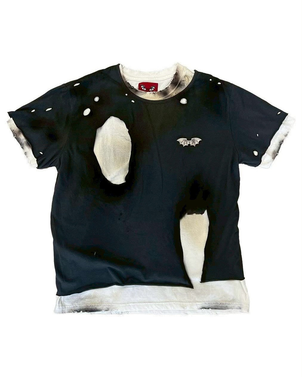 【DEVIL KIM】LAYERED BURNT T-SHIRT