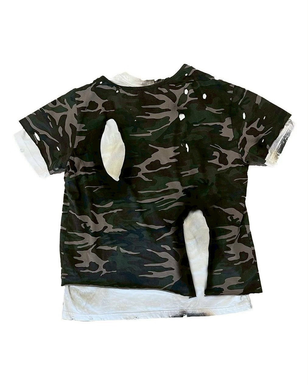 【DEVIL KIM】LAYERED BURNT T-SHIRT