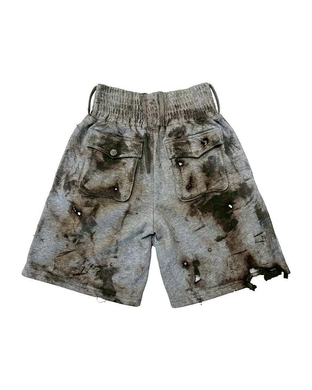 【DEVIL KIM】BURN DAMAGE SWEAT SHORTS