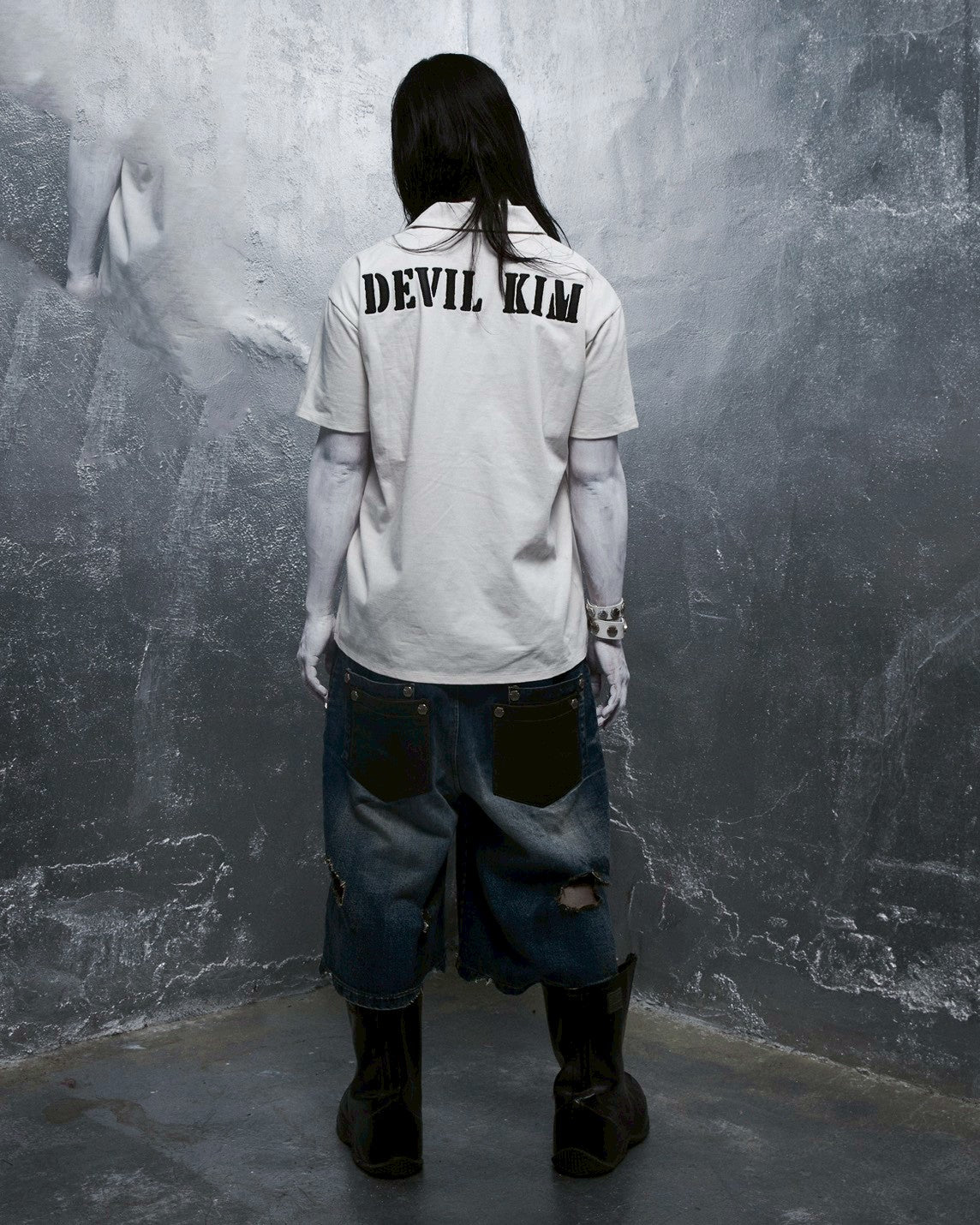 【DEVIL KIM】BURN DAMAGE DENIM SHORTS