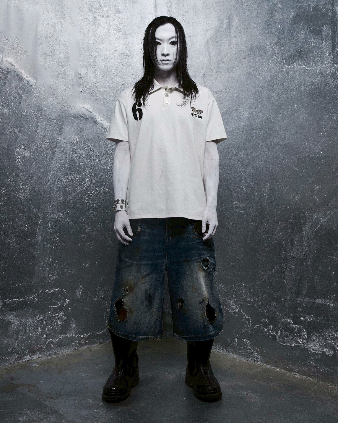 【DEVIL KIM】BURN DAMAGE DENIM SHORTS