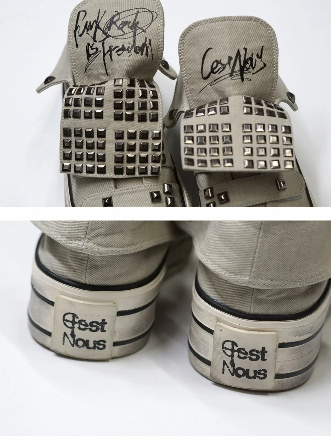 【Cest Nous】Cross-rivet canvas shoes