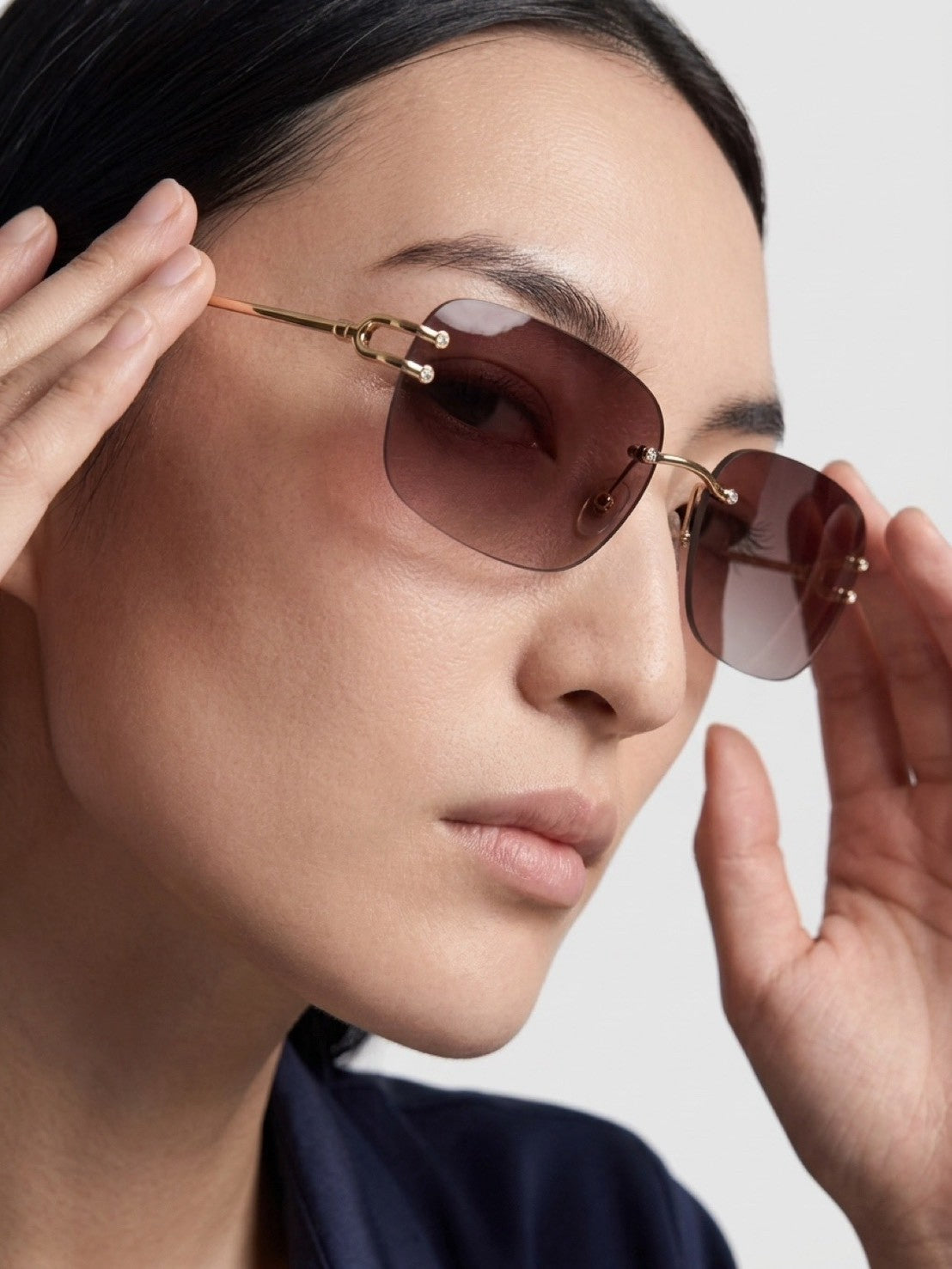 受注制【Chikashitsu +】rimless sunglasses 2 (3color)