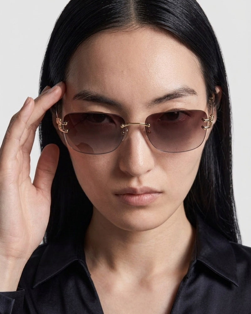 受注制【Chikashitsu +】rimless sunglasses 2 (3color)