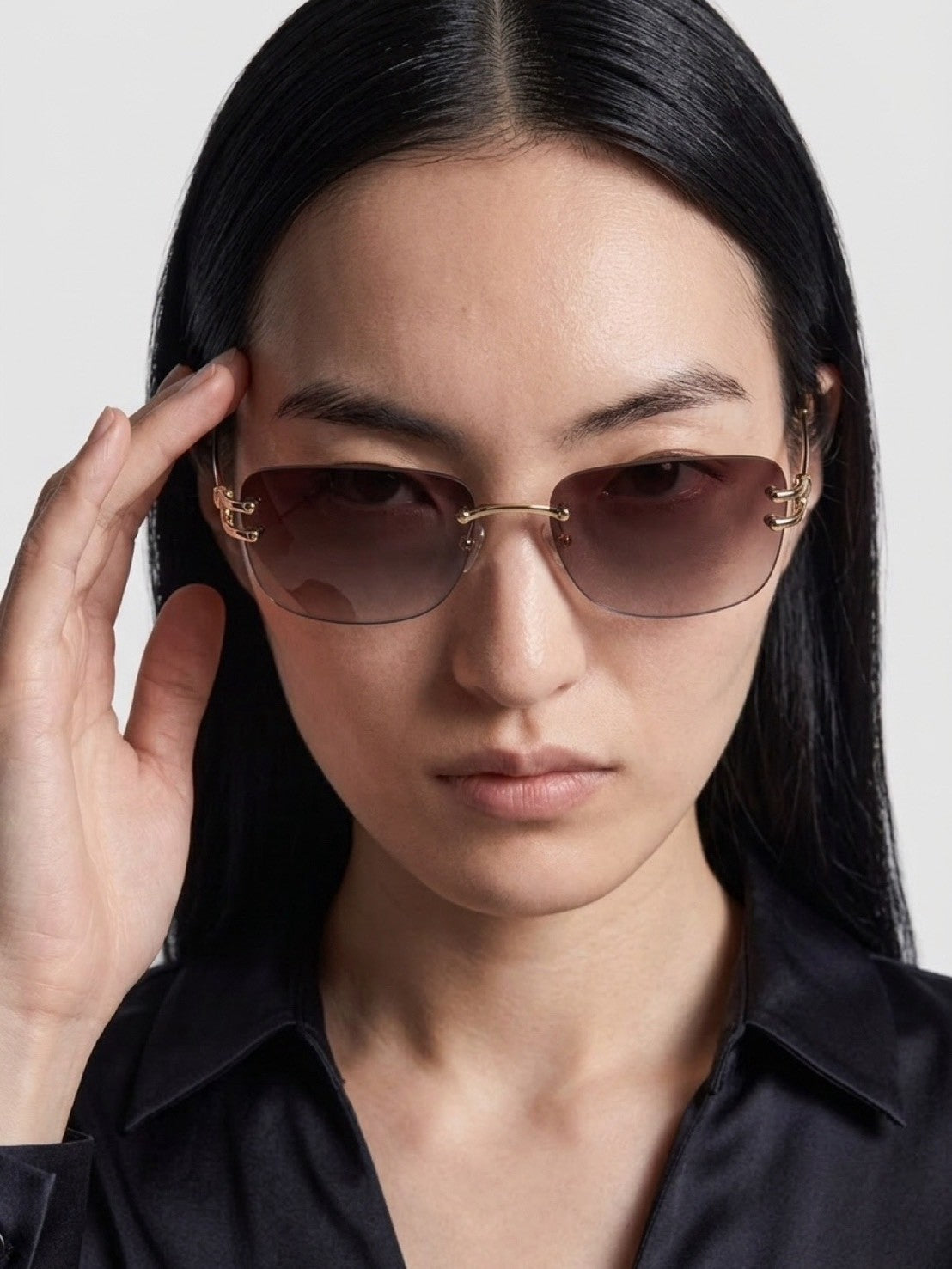 受注制【Chikashitsu +】rimless sunglasses 2 (3color)
