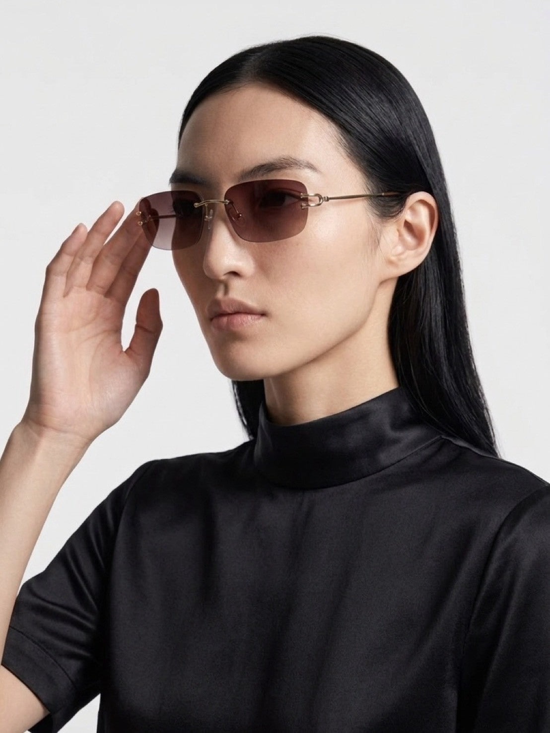 受注制【Chikashitsu +】rimless sunglasses 2 (3color)