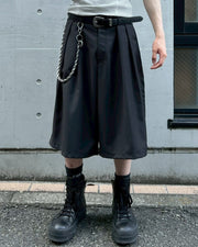 受注制【Chikashitsu +】wide two pleats bermuda shorts (2color)