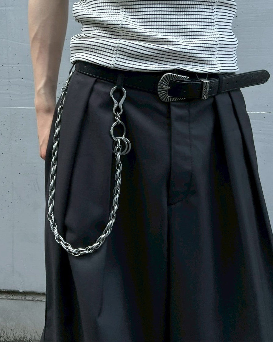 受注制【Chikashitsu +】wide two pleats bermuda shorts (2color)