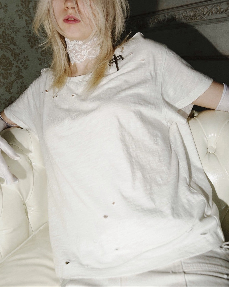 【YIKAI LABORATORY】Lorraine cross symbol t-shirt