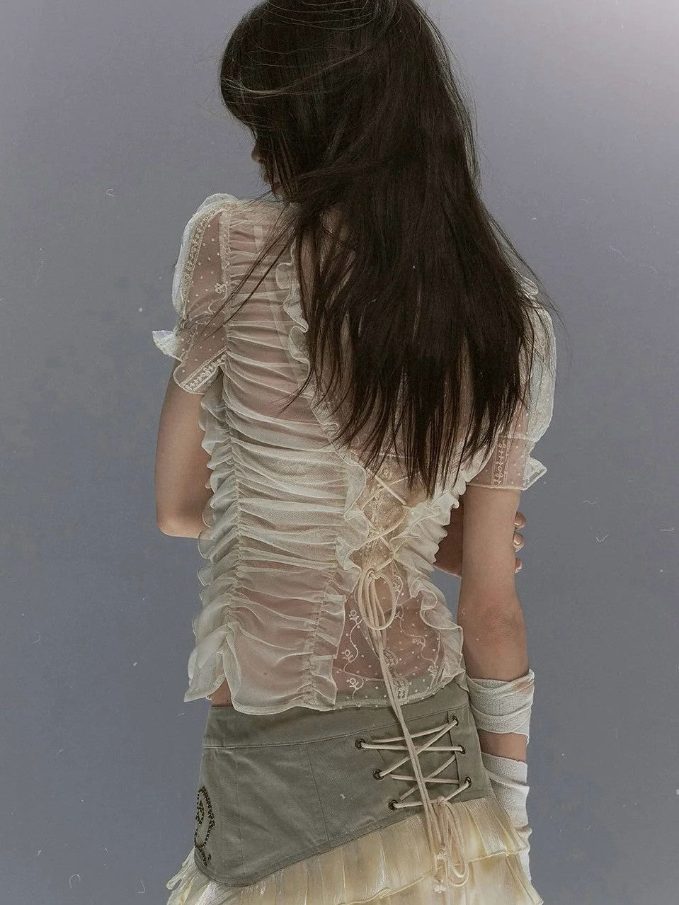【Cest Nous】Polka dot embroidered shirt