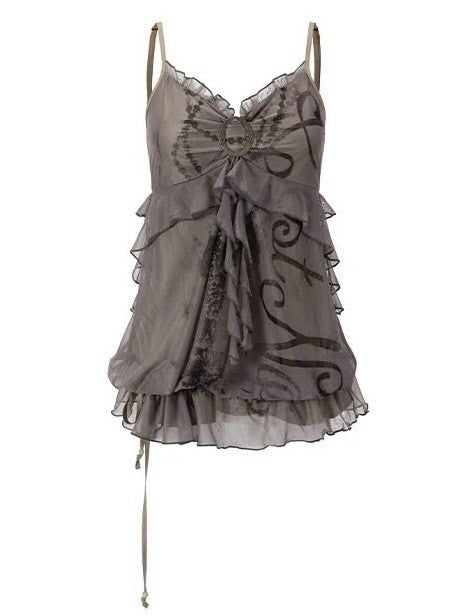 【Cest Nous】Gray bud-shaped camisole