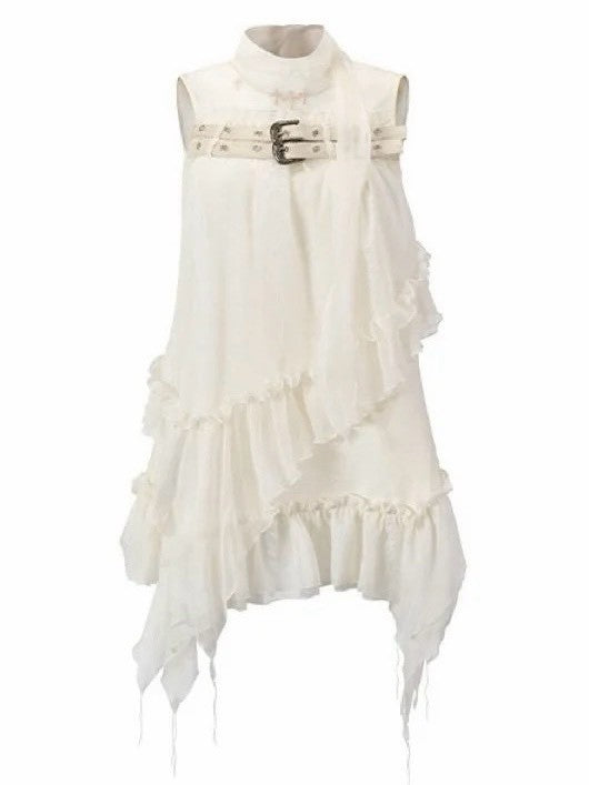【Cest Nous】Embroidered sleeveless dress