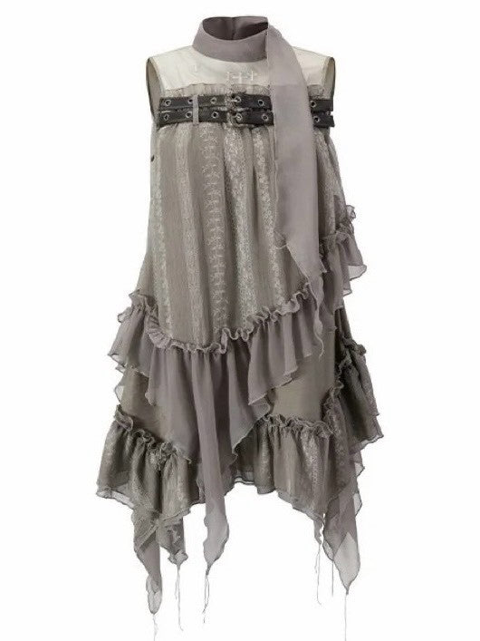 【Cest Nous】Embroidered sleeveless dress