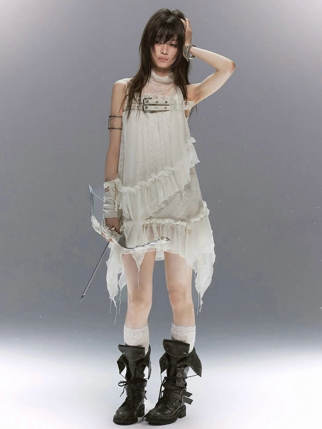 【Cest Nous】Embroidered sleeveless dress