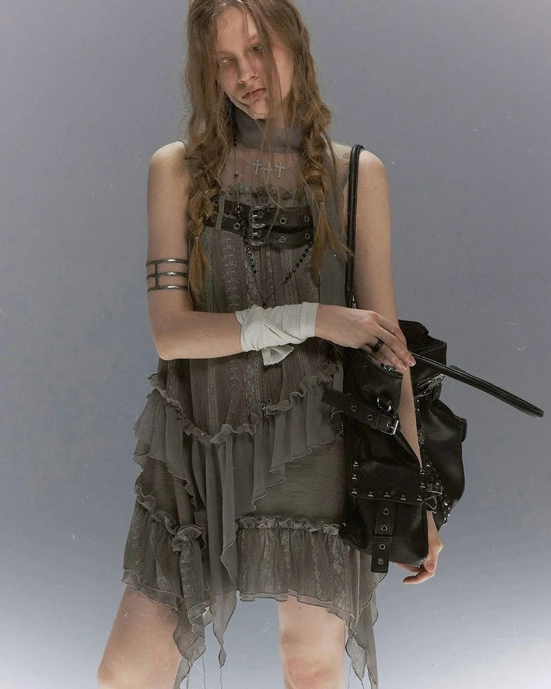 【Cest Nous】Embroidered sleeveless dress